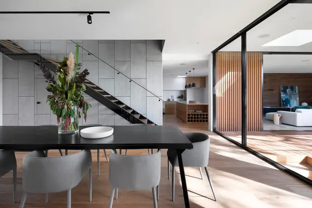 Renovated kitchen with modern gas stove and cabinets